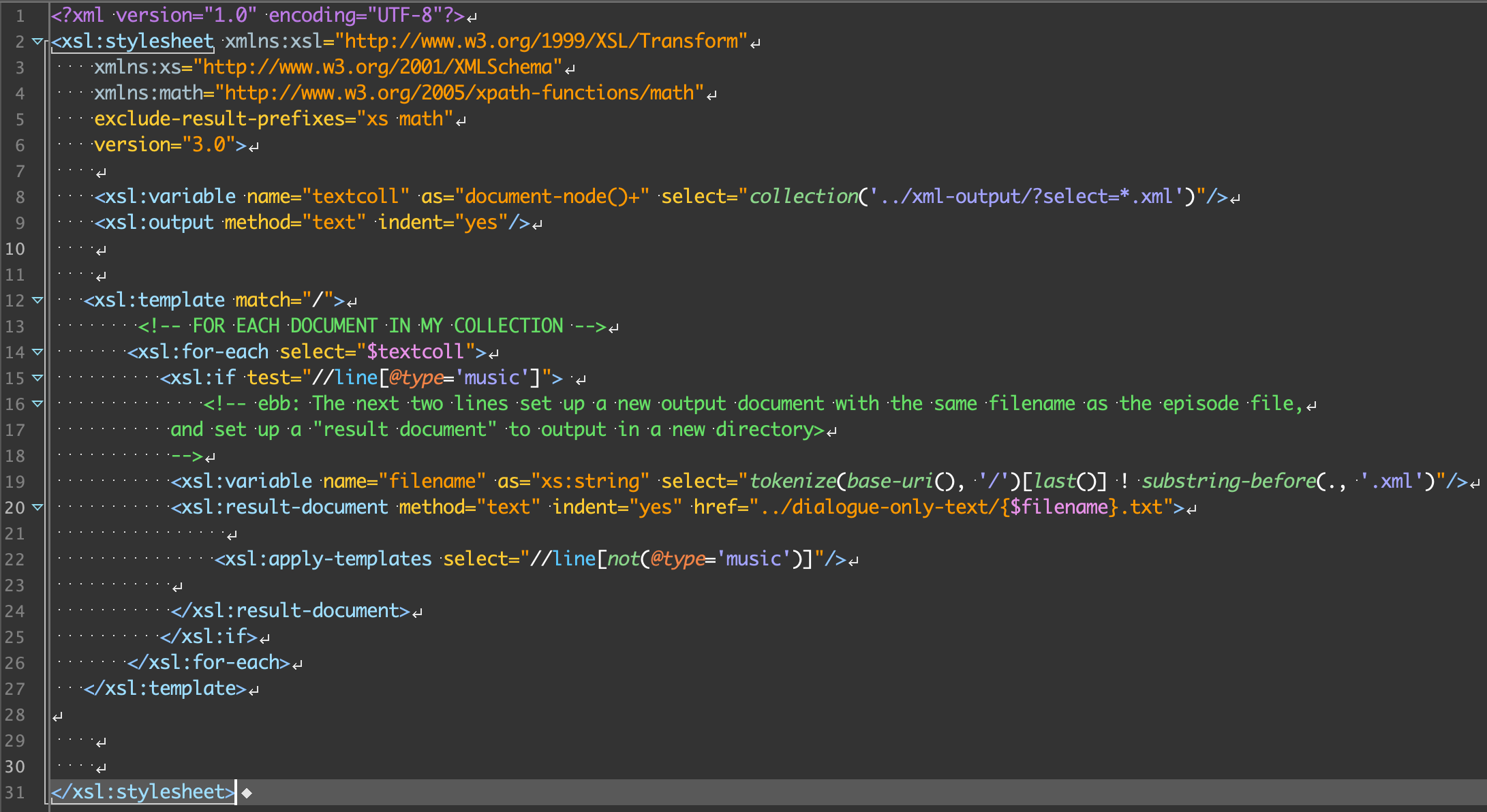 Dialogue Only XSLT